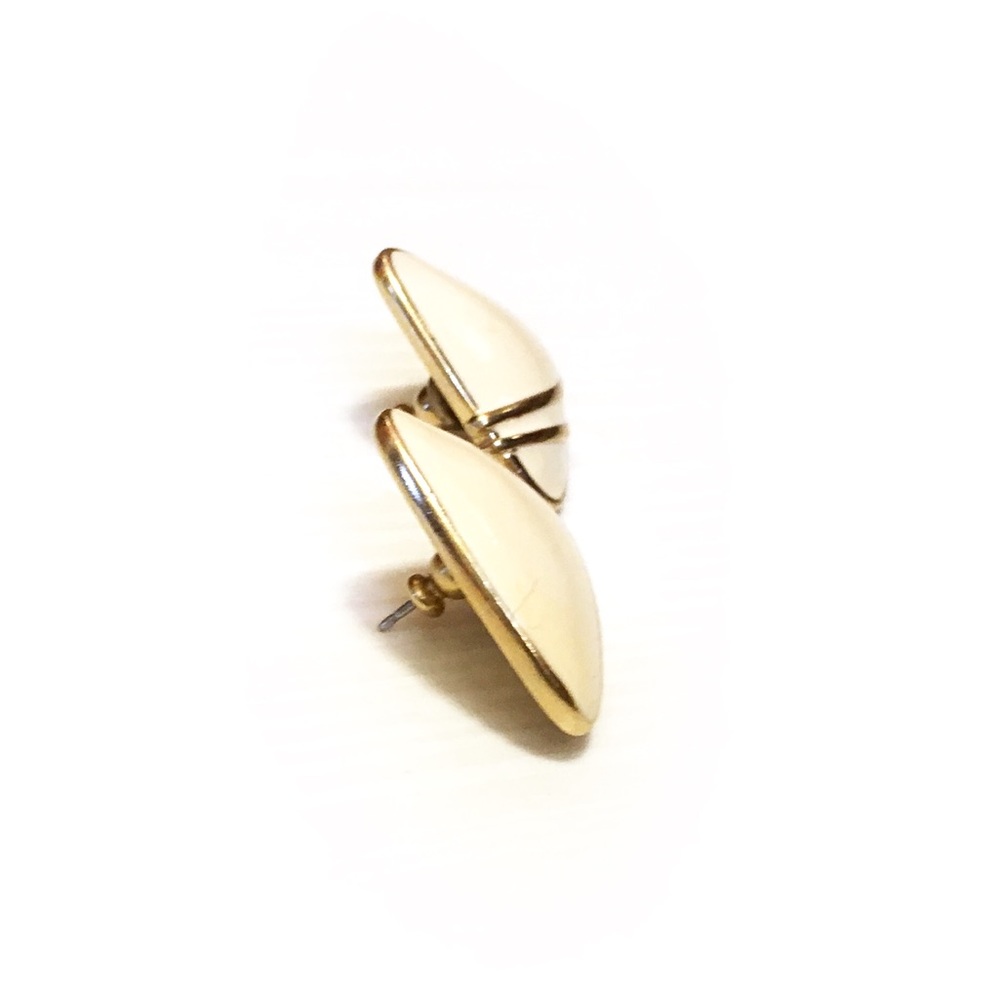 Vintage 1980s TRIFARI enamel triangle earrings - Picture 4 of 8
